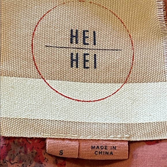 Anthropologie Hei Hei Anorak Jacket Drawstring Button Front Melon Pink Small - Picture 5 of 10